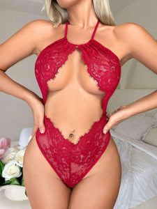 Kadın Cut Out Şık Dantel Bodysuit Gecelik